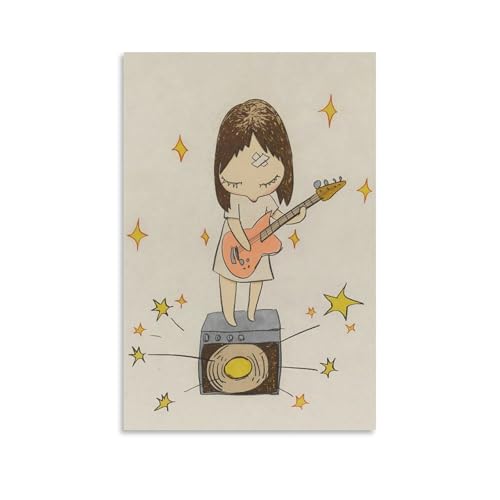 油絵　額付き　奈良美智　 F6 【　風景人物　】手描き 油絵 額付き 奈良美智 F6 【 風景人物 】手描き